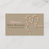 ジグソーお洒落パズルパステルピンクベビーバニー 名刺 (正面)