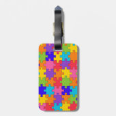 ジグソーカラフルパズルピースハッピーパズル ラゲッジタグ (裏面縦)