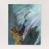 ジグソーコディアックブラウンは魚釣り。 ジグソーパズル (縦)