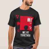 ジグソーハート WE FIT TOGETHER カップル バレンタイン Tシャツ (正面)