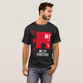 ジグソーハート WE FIT TOGETHER カップル バレンタイン Tシャツ (正面フル)