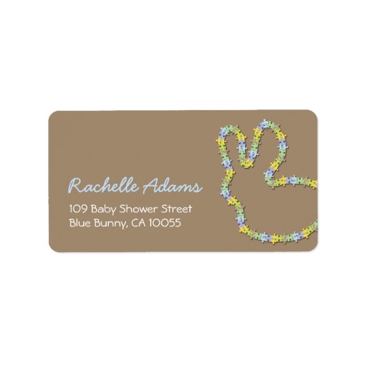 ジグソーバお洒落ニー赤ちゃんシャワー住所 シール (正面)