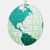 ジグソーパズルの世界のオーナメント セラミックオーナメント (左)
