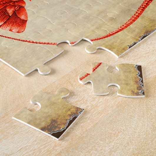 ジグソーパズルを引くロブスターの恋人のヴィンテージのスタイル ジグソーパズル (側面)