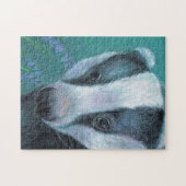 ジグソーパズルを絵を描くアナグマの芸術 ジグソーパズル (横)