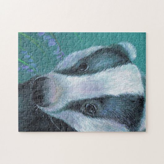ジグソーパズルを絵を描くアナグマの芸術 ジグソーパズル (横)