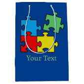 ジグソーパズルピースデザイン抱き枕 ミディアムペーパーバッグ (正面)