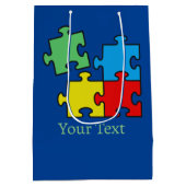 ジグソーパズルピースデザイン抱き枕 ミディアムペーパーバッグ (裏面)