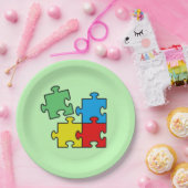 ジグソーパズルピースデザイン紙プレート ペーパープレート (パーティー)