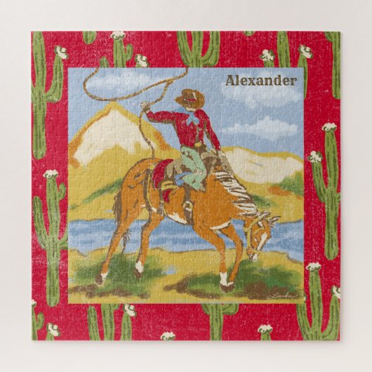 ジグソーパズルヴィンテージ西カウボーイワイルドウェスト ジグソーパズル (縦)