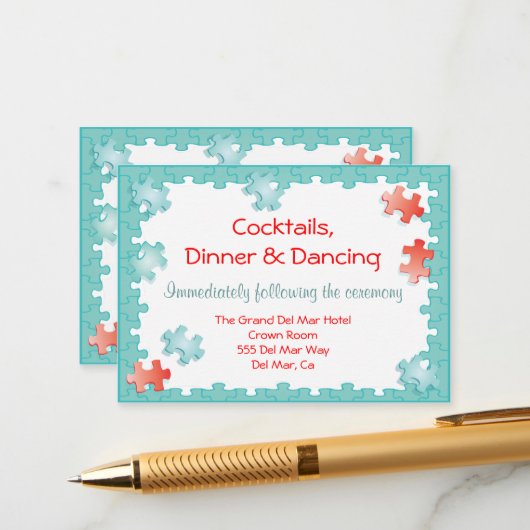 ジグソーパズル披露宴エンクロージャカード挿入 エンクロージャーカード (正面/裏面インサイチュ)