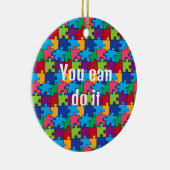 ジグソーパズル片セラミックオーナメント セラミックオーナメント (右)