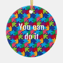 ジグソーパズル片セラミックオーナメント セラミックオーナメント
