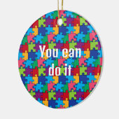 ジグソーパズル片セラミックオーナメント セラミックオーナメント (左)