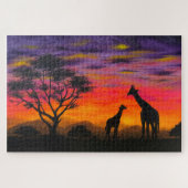 ジグソーパズル- 「キリン・サンセット」 ジグソーパズル (横)