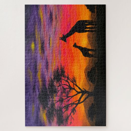 ジグソーパズル- 「キリン・サンセット」 ジグソーパズル (縦)