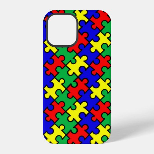ジグソーパズル シームレス パターン iPhoneケース (裏面)
