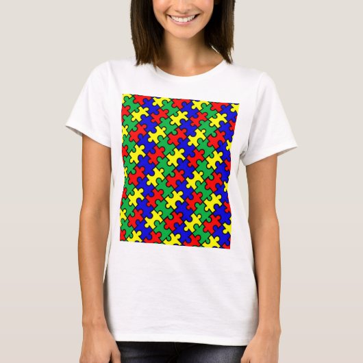 ジグソーパズル シームレス パターン Tシャツ (正面)