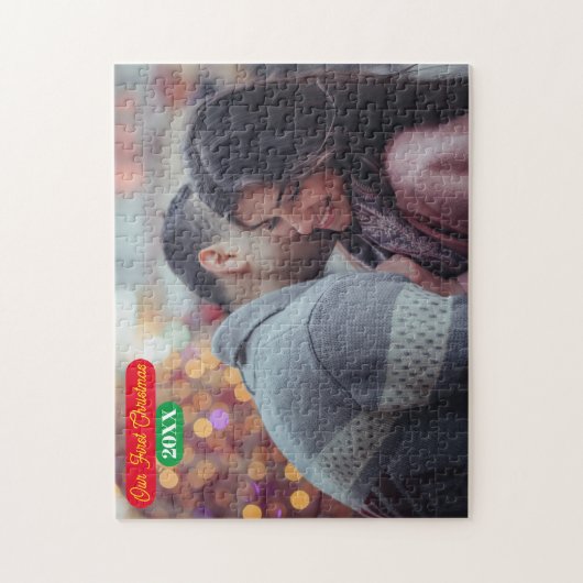 ジグソーパズル – 私たちの初めてのクリスマス – 写真/年を追加 (縦)