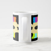 ジグソーパターンアート黒に混色 ジャンボコーヒーマグカップ (裏面)