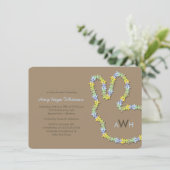 ジグソーブルーお洒落バニーラビットボーイベビーシャワー 招待状 (スタンド正面)