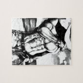 ジグソー男性へパズルア男らしートカウボーイスケッチ ジグソーパズル (横)