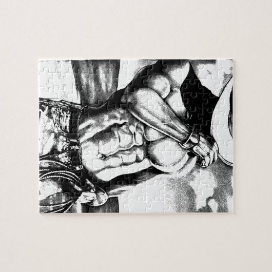 ジグソー男性へパズルア男らしートカウボーイスケッチ ジグソーパズル (横)
