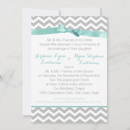 ジグモダンザグアクアとボウ 招待状 (正面)