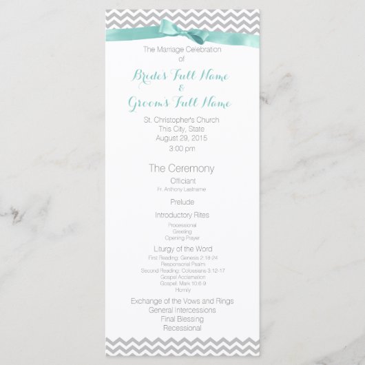 ジグモダンザグパターン結婚式 プログラム (正面)