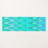 ジグモダンザグパターン – 波ターコイズ ヨガマット (正面(横))