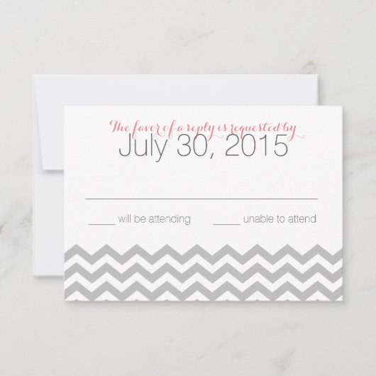 ジグモダンザグピンクの応答カード 出欠カード (正面)