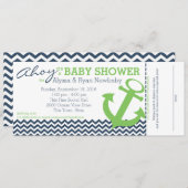 ジグ航海のグいかりベビーシャワー 招待状 (正面/裏面)