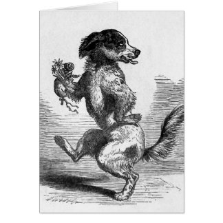 "ジグ"の踊っている犬ヴィンテージのイラストレーション