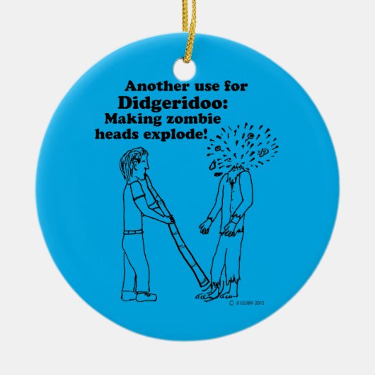 ジゲリドオがゾンビを爆発 セラミックオーナメント (正面)