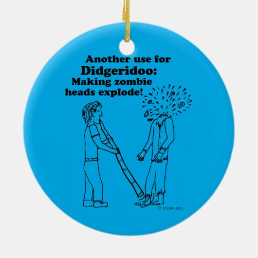 ジゲリドオがゾンビを爆発 セラミックオーナメント (裏面)