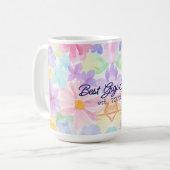 ジジの母の日 水彩花デザイン コーヒーマグカップ (正面左)