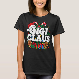 ジジクラウスのクリスマスライトサンタ帽子おばあちゃんナナ Tシャツ