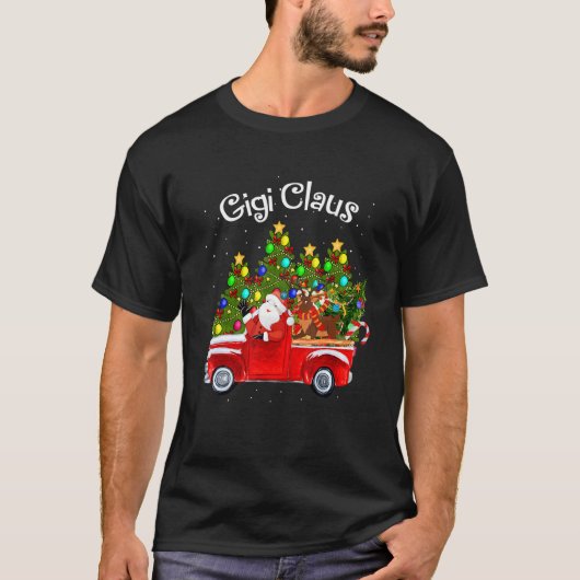 ジジ クラウス 乗用車 サンタ 乗用車 トナカイ & クリスマス Tシャツ (正面)