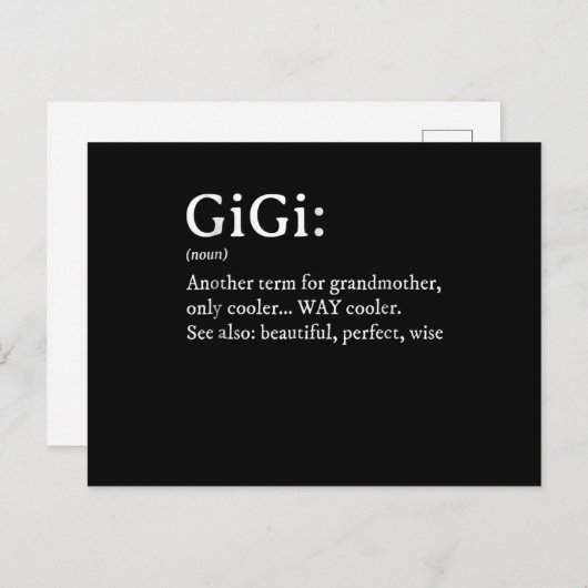 ジジ デフィニション T 女性 ジジ ギフト おばあちゃん 誕生日 インビテーションポストカード (正面/裏面)