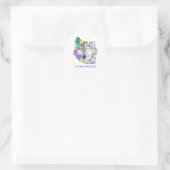 ジストニア認識度リボンのサポートギフト ラウンドシール (バッグ)