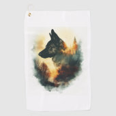 ジストリー・ガイドとしてのドイツの羊飼い ゴルフタオル (正面)