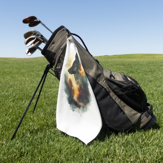 ジストリー・ガイドとしてのドイツの羊飼い ゴルフタオル (グリーン)