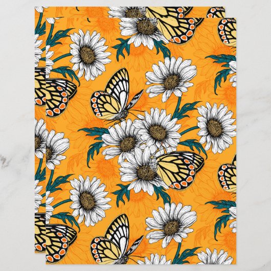 ジゼベルの蝶とデイジーの花 (正面/裏面)