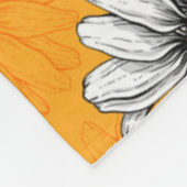 ジゼベルの蝶とデイジーの花 フリースブランケット (角)