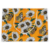 ジゼベルの蝶とデイジーの花 ラージペーパーバッグ (正面)