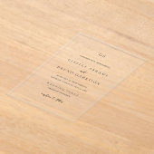 ジゼルクラシックモノグラムエレガントウェディング アクリル招待状 (レイダウン)