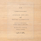 ジゼルクラシックモノグラムエレガントウェディング アクリル招待状 (正面)