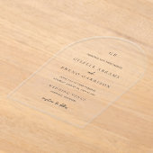 ジゼルクラシックモノグラムエレガントウェディング アクリル招待状 (レイダウン)