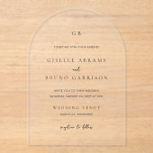 ジゼルクラシックモノグラムエレガントウェディング アクリル招待状 (正面)