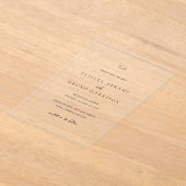 ジゼルモノグラムエレガントな結婚式日付を保存 アクリル招待状 (レイダウン)